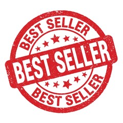 BEST SELLER text written on red round stamp sign.