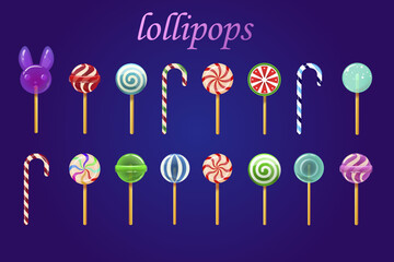 vector set of candy lollipops  
