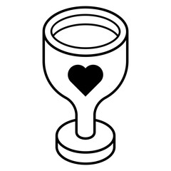 Heart in a box, line icon of surprise