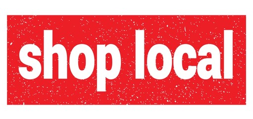shop local text written on red stamp sign.