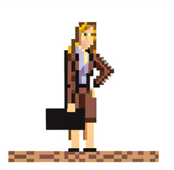 Obraz premium Pixel art business people