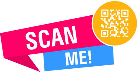 Scan me icon with QR code. Qr code template for mobile app. Illustration
