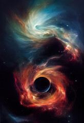 Fototapeta na wymiar Universe galaxy black hole science fiction background. Space abstract backdrop. 3D illustration.