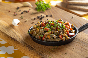 Mushroom stew with a lot of vegetables