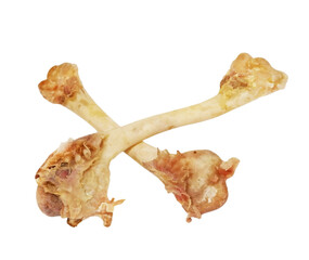 Two crossed bones isolated on a transparent.