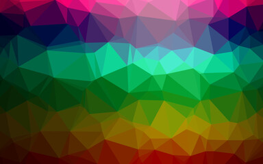 Dark Multicolor, Rainbow vector shining triangular template.