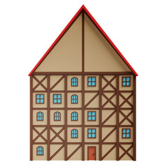 Medieval building. 3d rendering.