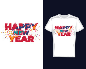 Happy new year t-shirt design