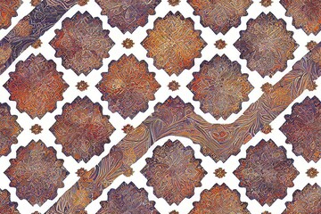 Ornamental Base Background Repeat All over Floral Texture Multi Colored Creative geometrical Ethnic Textile Design Pattern