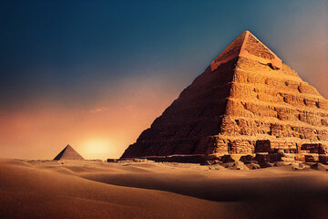 pyramids in Egypt 3d illustrtion