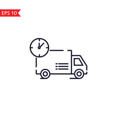Fast delivery truck line icon isolated sign symbol Vector