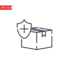 Safe delivery line icon isolated sign symbol Vector