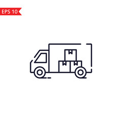 Cargo truck line icon isolated sign symbol Vector