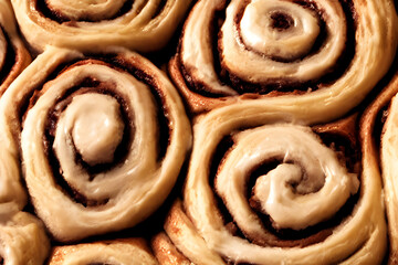 Obraz na płótnie Canvas photo of cinnamon rolls, a sweet baked dessert, filling pastry