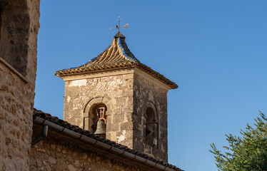 Fototapeta na wymiar bell tower of the church in Turballos (Alicante, Spain)