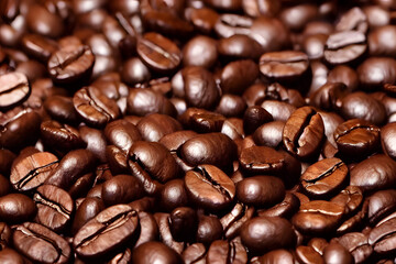 a photo of roasted coffee beans, popular drink ingredient