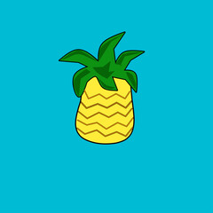 illustration of a pineapple with blue background