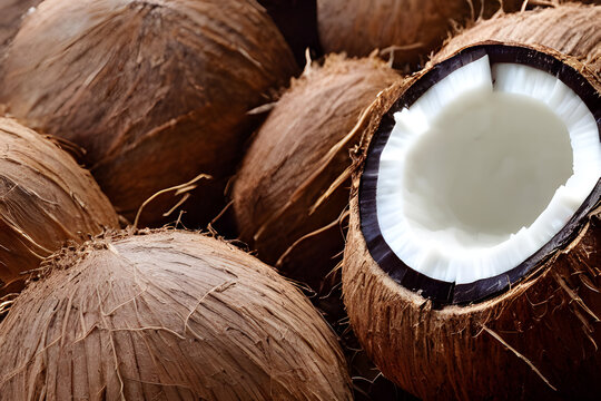 a picture of coconuts, a healthy, natural food ingredient