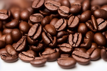 a photo of roasted coffee beans, popular drink ingredient
