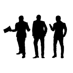 Set of silhouettes of men in suits, Biznezmenam silhouette, office worker