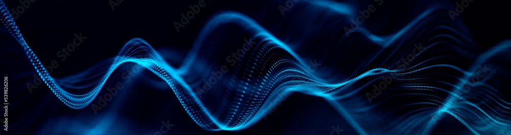 Aufkleber abstract wave of connected hexagons. futuristic polygonal background. artificial intelligence. big d