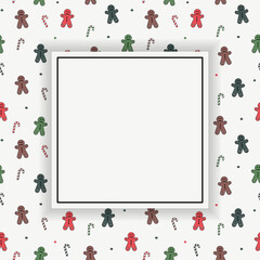 Christmas background with cookies and candies. Xmas concept. Vector