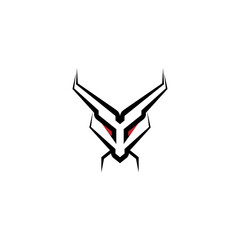 Dragon head minimalist logo design vector