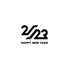Happy new year 2023 text typography design patter vector illustration