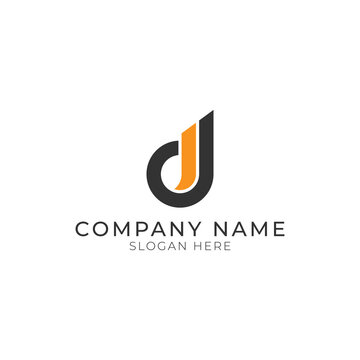 Initial letter jd dj premium company logo design vector