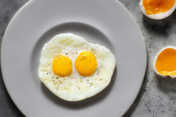 cooked eggs on a plate, a healthy and yummy breakfast