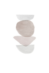 Pastel color Abstract art background with watercolor stain elements on white background