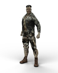 3D rendering of a fantasy monster horror story creature isolated on a transparent background.