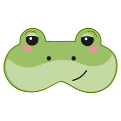 Sleep mask with baby frog face Vector illustration