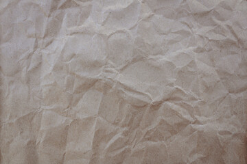 Background of wrinkled blank brown paper