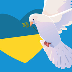 pigeon and heart, Ukraine no war