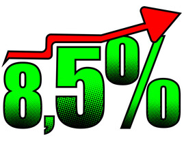 8,5% per cent high graphic vector png transparent