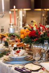 Christmas celebration decoration new year diner table