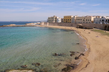 View to Spiaggia della Purità in Gallipoli, Puglia Italy