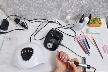 self-treatment of nails with gel polish, manicure at home