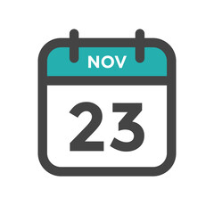November 23 Calendar Day or Calender Date for Deadlines or Appointment