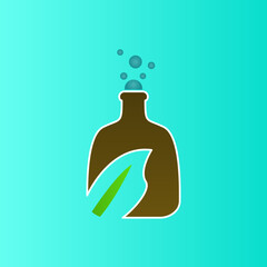 Ecological shampoo icon on a white background, vector illustration