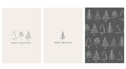 CHRISTMAS CARDS. Minimalist xmas cards with beige background. Christmas templates. Corporate Christmas card and invitation. 