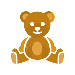teddy bear icon, on a white background, vector illustration