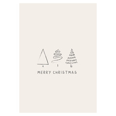 Fototapeta premium CHRISTMAS VECTOR CARD.Minimalist xmas card with soft beige background. Simple christmas templates. Corporate Christmas card and invitation. 
