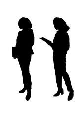 Set of silhouettes of women in suits, Biznezmenam silhouette, office worker