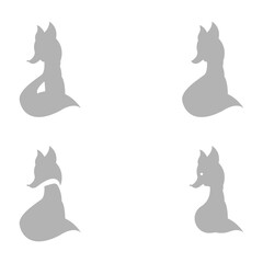 fox icon on a white background, vector illustration