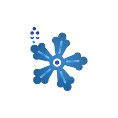 Snowflake icon on a white background, vector illustration
