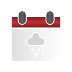 calendar icon, rainy weather concept, vector illustration
