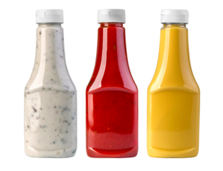 barbecue sauces in glass bottles