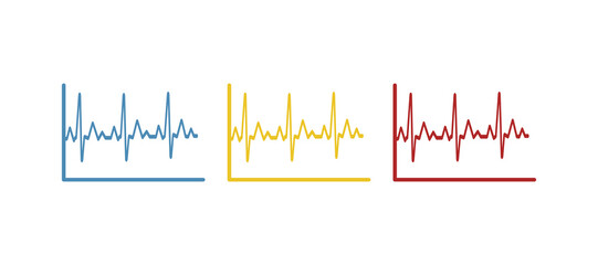 Obraz premium cardiogram icon on a white background, vector illustration